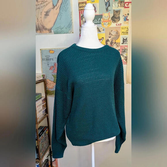 👽Vintage Sears Sweater in Dark Teal, Size L - Picture 2 of 4